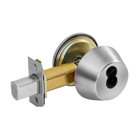 Corbin Russwin Grade 2 Single Cylinder Deadbolt, Corbin Russwin 6-Pin LFIC Prep, Less Core, Satin Chrome Finish DL2213 626 CL6